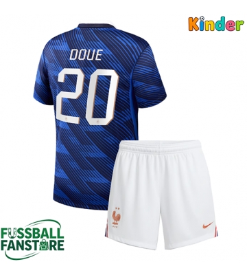 Frankreich Desire Doue #20 Replik Heimtrikot Kinder WM 2026 Kurzarm (+ Kurze Hosen)